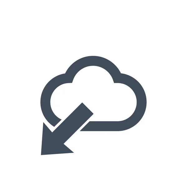 Cloud Download Pictogram Plat Ontwerp Gegevens Opslaan Concept Vectorillustratie — Stockvector