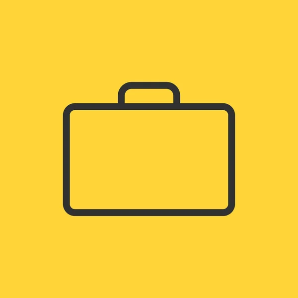 Briefcase Thin Line Vector Icon Ícone Plano Isolado Fundo Amarelo —  Vetores de Stock