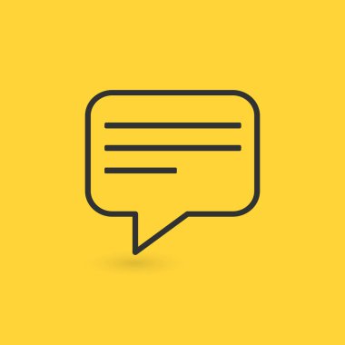 Vektör ileti simgesi. Konuşma balonu kavramları. Modern işaretleri, anahat koleksiyonu, Web siteleri, web tasarım, mobil uygulaması, infographics için basit ince çizgi simge simgeler.