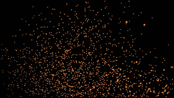 Orange Glitter Powder Particles Splash Background Blue Scattered Dust Magic — Stock Photo, Image