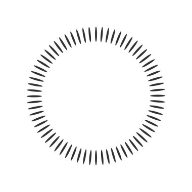 Geometrik daire öğe şekiller yayılan yaptı. Soyut daire şekli. Beyaz arka plan üzerinde izole vektör çizim