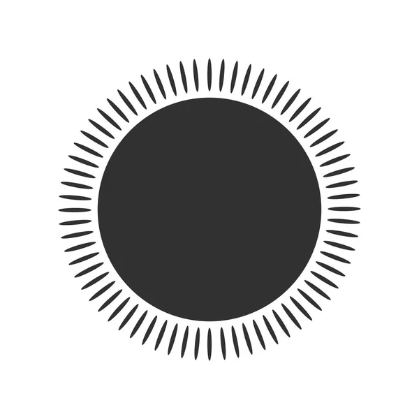 Geometrische Zon Met Stralen Cirkel Element Gemaakt Van Uitstraalt Vormen — Stockvector