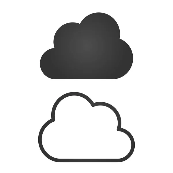 Pictogrammen Van Wolken Zwart Plat Design Lineaire Vectorillustratie — Stockvector