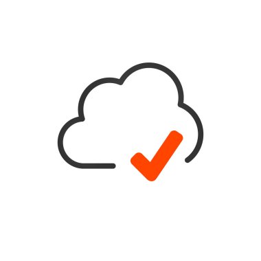 Bulut upload ve download ya da düzenlenebilir inme ile sync doğrusal simgesi. Beyaz arka plan üzerinde izole vektör çizim