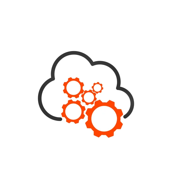 Paramètres Stockage Cloud Icône Linéaire Préférences Hébergement Web Cloud Computing — Image vectorielle
