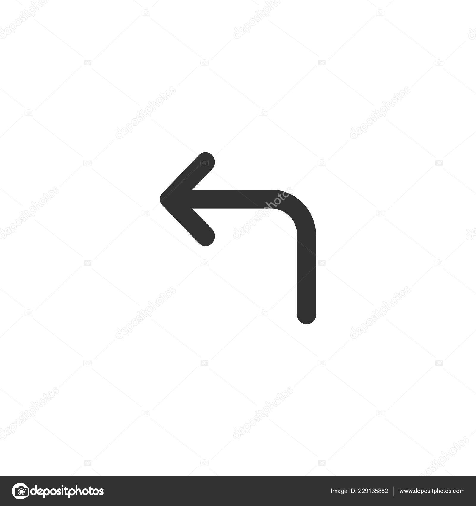 Gire Izquierda Icono Flecha Ilustración Vector Negro Aislado Sobre Fondo  Vector de stock #229135882 de ©kyryloff, image size:1600x1700
