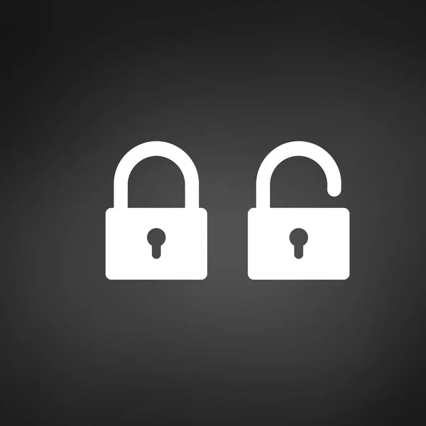 Lock Icon Trendy Flat Style Isolated Black Background Символ Безопасности — стоковый вектор