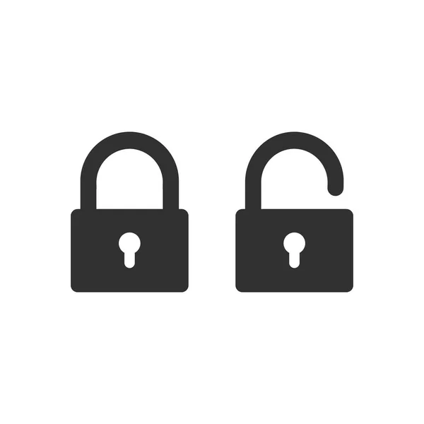 Lock Icon Trendy Flat Style Isolated Black Background Символ Безопасности — стоковый вектор