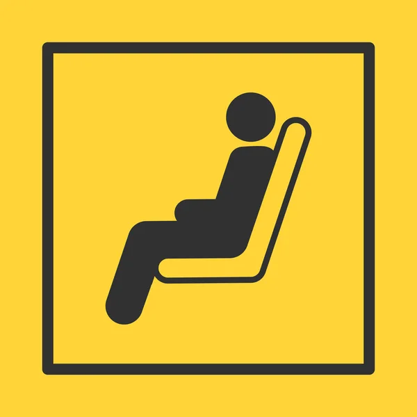 Bus Train Plane Seat Yellow Sticker Square Frame Can Used — Stock Vector