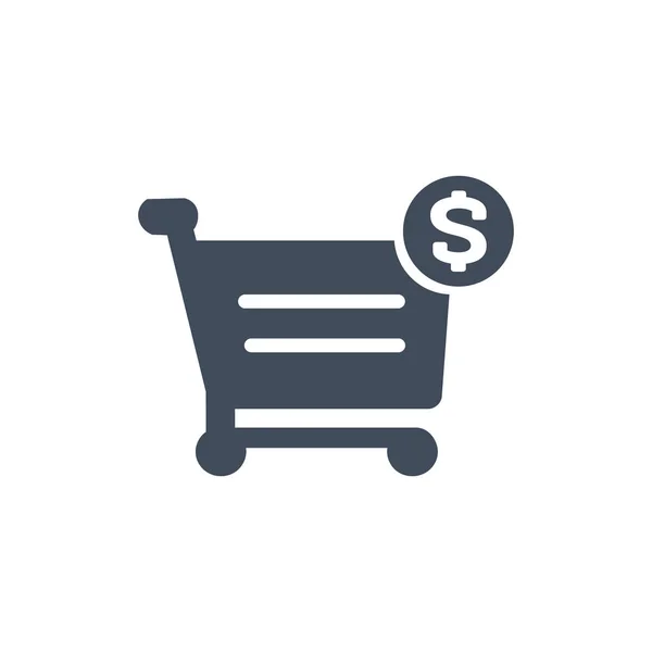 Shopping Cart Dollar Sign Icon Vector Illustration Isolated White Background — Stock Vector