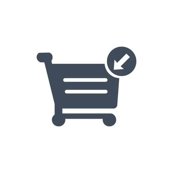 Значок Корзины Put Cart Online Shopping Icon Arrows Векторная Иллюстрация — стоковый вектор