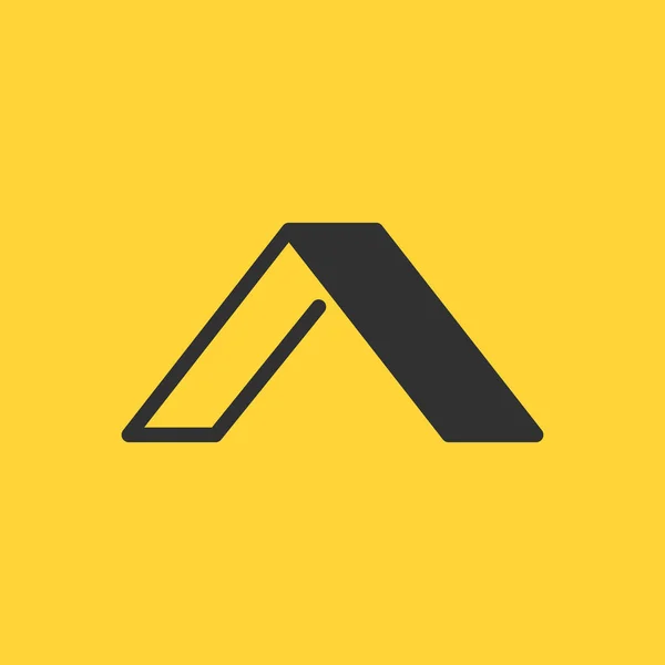 Elegante Letter Een Logo Lineaire Platte Ontwerpsjabloon Vectorillustratie Geïsoleerd Gele — Stockvector