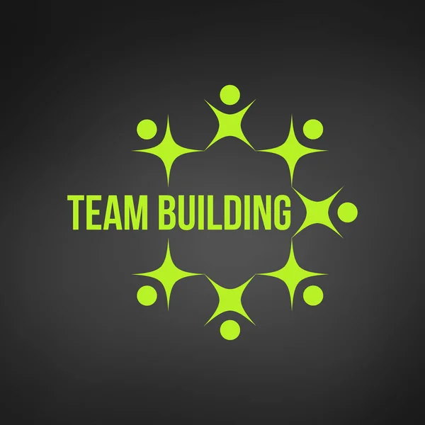 Abstrakt grön personer tillsammans som cirkeln lagarbete eller teambuilding koncept logotyp. lagarbete och teambuilding, sociala medier, anställda, kontorspersonal, etc. vektorillustration. — Stock vektor