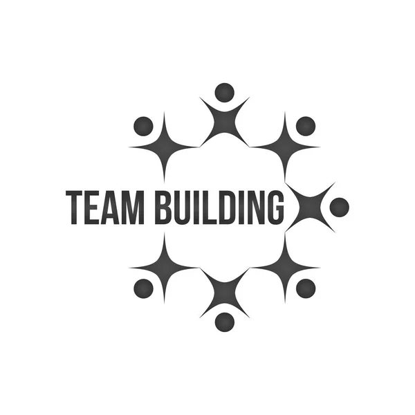 Abstracte zwarte mensen samen als cirkel teamwerk of teambuilding concept logo. teamwerk en teambuilding, sociale media, werknemers, bedienden, etc. vectorillustratie. — Stockvector