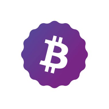 Bitcoin işareti simgesi Internet para için. Blockchain güvenli cryptocurrency dayalı. İzole vektör çizim.