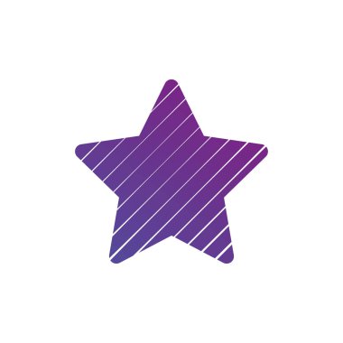 Yıldız logo. En az soyut sembolü. Geometrik tasarım. Çizgiler yıldız unsuru olarak. Beyaz arka plan üzerinde izole vektör çizim.