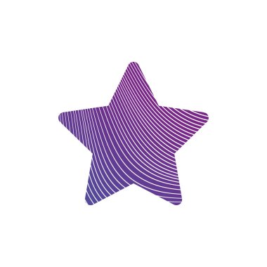 Yıldız logo. En az soyut sembolü. Geometrik tasarım. Çizgiler yıldız unsuru olarak. Beyaz arka plan üzerinde izole vektör çizim.
