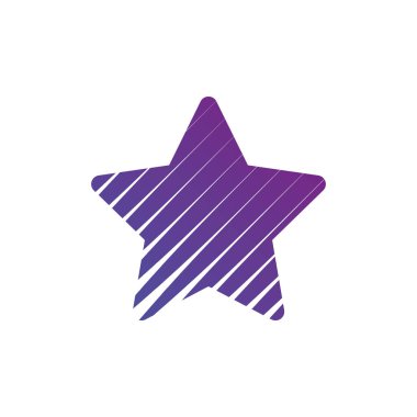 Yıldız logo. En az soyut sembolü. Geometrik tasarım. Çizgiler yıldız unsuru olarak. Vektör çizim üzerinde beyaz izole