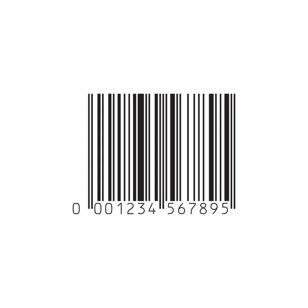 Eenvoudige Zwarte Barcode Pictogram Vectorillustratie Geïsoleerd Wit — Stockvector