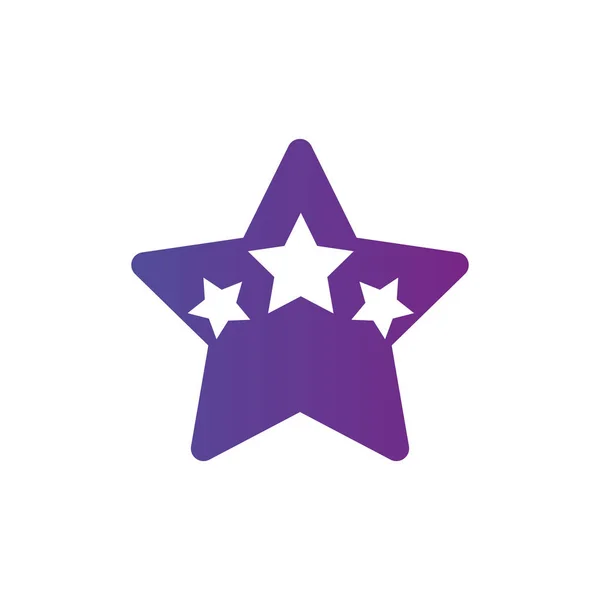 Αστέρι Πρότυπο Λογότυπο Τρία Αστέρια Μέσα Βραβείο Εικονίδιο Εικονογράφηση Διάνυσμα — Διανυσματικό Αρχείο