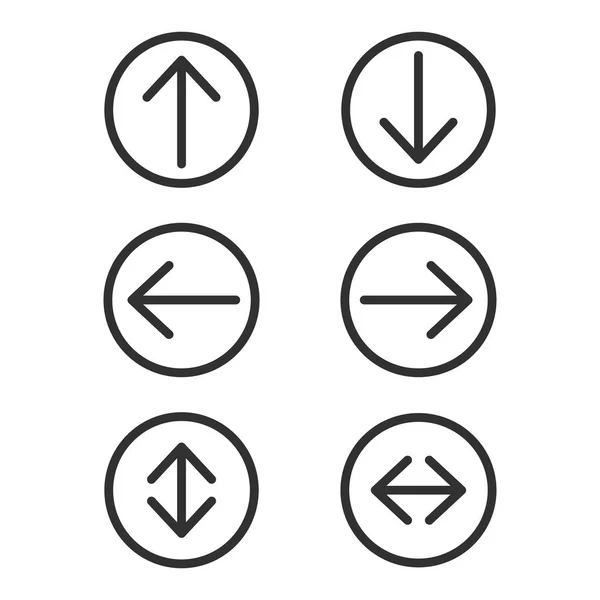 Pijl Omlaag Cirkel Pictogrammenset Collectie Ronde Iconen Met Verschillende Richting — Stockvector