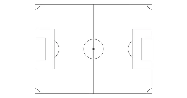 Ligne Noire Icône Terrain Football Art Illustration Vectorielle Sport Isolée — Image vectorielle