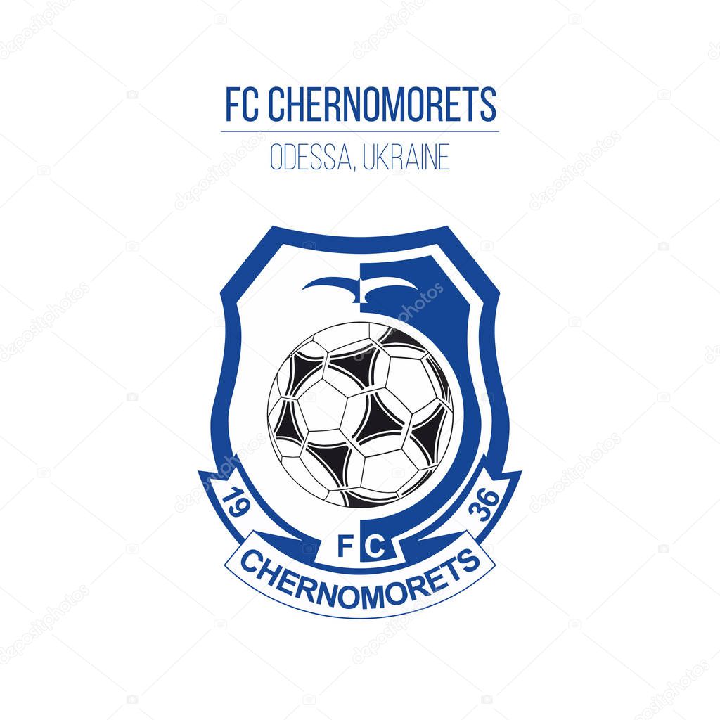 Chernomorets Soccer Football Club Logo, Vector illustration isolated on white