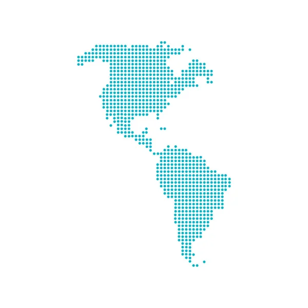 Mappa Punteggiata Nord Sud America Illustrazione Vettoriale Isolata Bianco — Vettoriale Stock