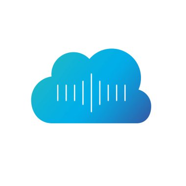 Medya akışı, hatta şarkı, ses dalgası hatta. Vektör çizim Isolated beyaz