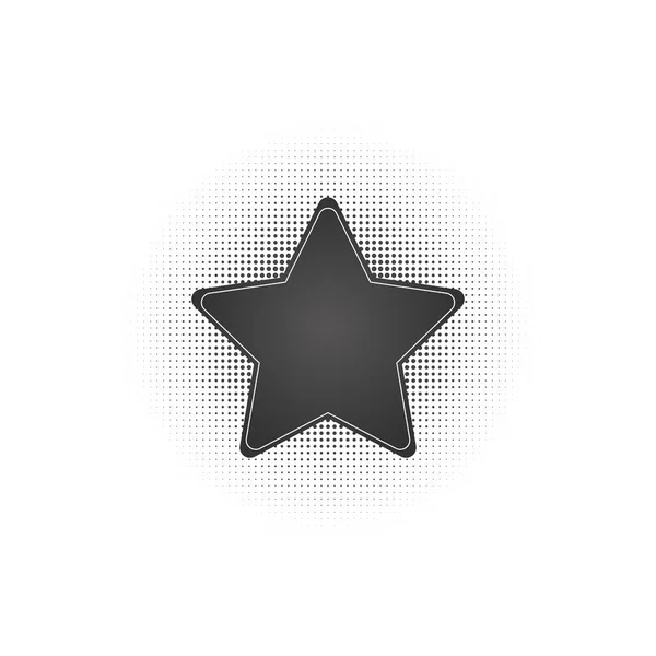 Black Abstract Vector Star Frame Halftone Dots Logo Emblem Design — Stock Vector