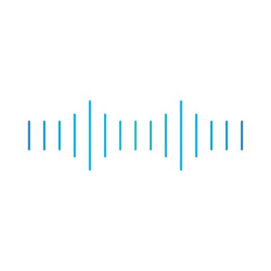 Doğrusal ses veya ses kayan dalga medya, soundwave simgesi. Minimalist tasarımı. Vektör çizim üzerinde beyaz izole