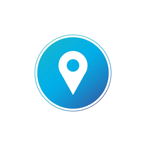 Locatie Gps Kaart Pin Pictogram Blauwe Cirkel Kaart Aanwijzer Symbool — Stockvector