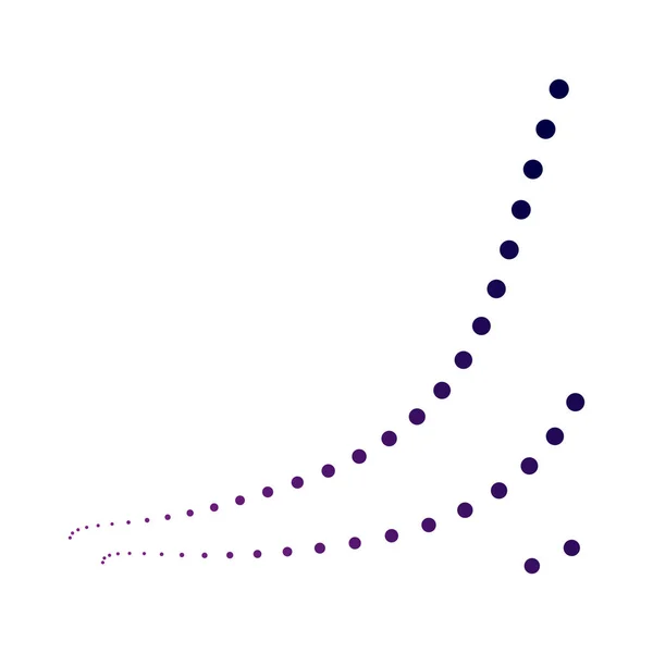 Abstrakte Punktierte Wellenlinien Vektorabbildung Isoliert Auf Weiß — Stockvektor