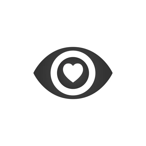 Hjärtat i ikonen ögat symbol. Vektorillustration isolerade på vit bakgrund. — Stock vektor
