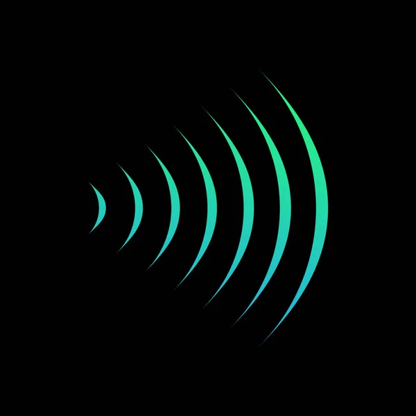 Wifi Soundsignalverbindung Sound Radio Welle Logo Symbol Vektorabbildung Isoliert Auf — Stockvektor