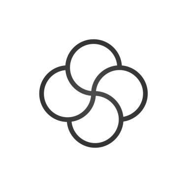 Düğüm vektör dörtlü, çapraz düğüm, dört kanatları, zeki, pervane logo tasarlamak vektör dövme. Vektör çizim üzerinde beyaz izole