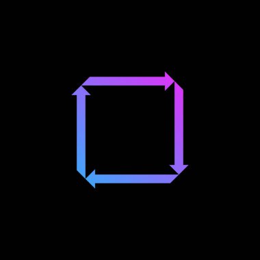 Yaratıcı simetrik okları Logo Simge. Vektör illüstrasyon izole siyah