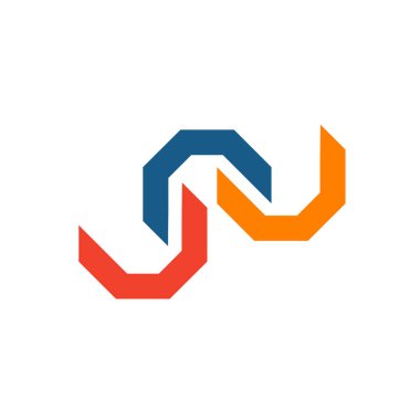 Soyut üç unsur vektör logosu, renkli geometrik logo, güzellik veya bağlantı kimlik fikir. vektör çizim üzerinde beyaz izole