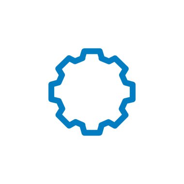 Doğrusal dişli veya Cog simgesi. Vektör çizim üzerinde beyaz izole