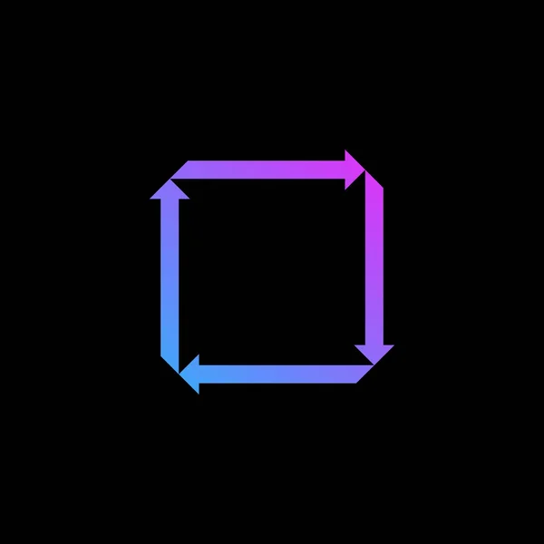 Icône Logo Flèches Symétriques Créatives Illustration Vectorielle Isolée Sur Noir — Image vectorielle