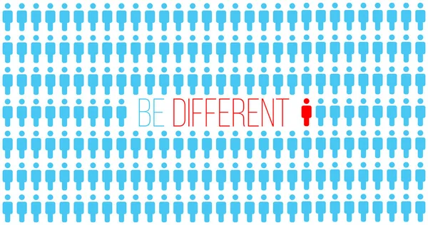 Be or think different. Being different in the crowd, move for success. individuality successful concept. unique person. business idea.