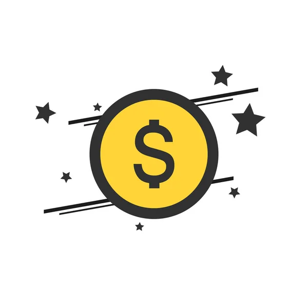 Shop now button dollar sign. shopping sign. Dollar money currency symbol with stars. Vector illustration isolated on white background.