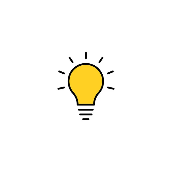 Gloeilamp lijn pictogram vector, geïsoleerd op een witte achtergrond. Idee teken, oplossing, denken concept. Verlichting elektrische lamp. Elektriciteit, glans. — Stockvector