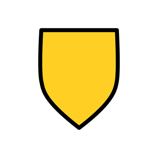 Żółta Tarcza pusty szablon projektu ikona logo, ochrona prywatności lub koncepcji bezpieczeństwa. Wektor ilustracja na białym tle. — Wektor stockowy