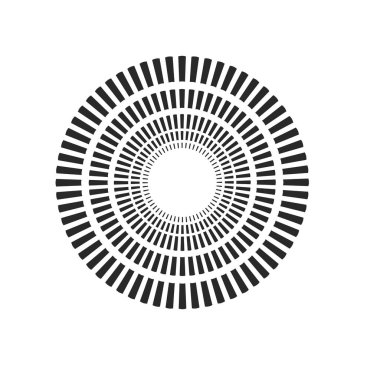 Veri bloğu, kirişler, geometrik tasarım daireler ışınları. Beyaz arka plan üzerinde izole vektör çizim.