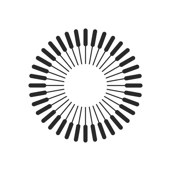 バースト、梁、光線幾何学的なデザインのサークルです。白い背景で隔離のベクトル図. — ストックベクタ