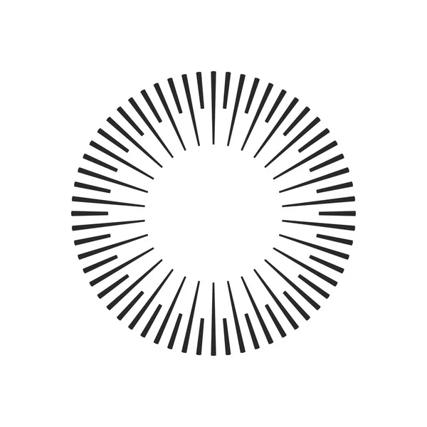 Έκρηξη, ακτίνες, ακτίνες γεωμετρικό σχέδιο κύκλους. Εικονογράφηση διάνυσμα που απομονώνονται σε λευκό φόντο. — Διανυσματικό Αρχείο