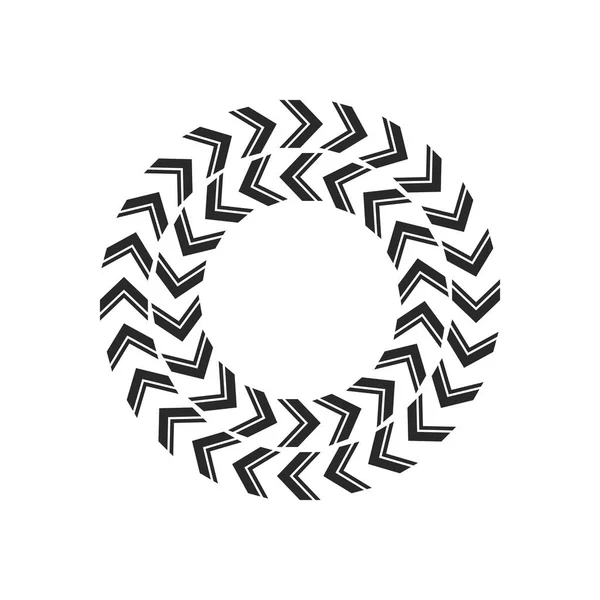 Αφηρημένη βέλος κύκλους σε διάφορα dirrections, φουτουριστικό δομή στοιχεία σχεδίου. Βέλος ήλιο. εικονογράφηση διάνυσμα που απομονώνονται σε λευκό φόντο. — Διανυσματικό Αρχείο