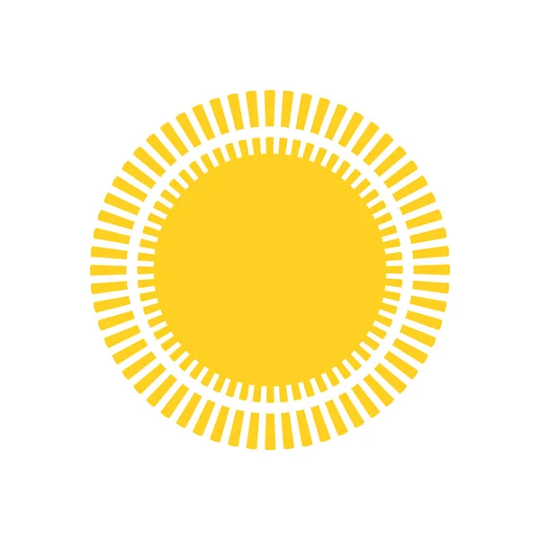 Ícone ou logotipo amarelo da explosão do sol. Luz solar plana simples moderna, sinal. Negócio, conceito de internet. Símbolo de verão vetorial na moda. Logo Ilustração vetorial isolada sobre fundo branco . —  Vetores de Stock