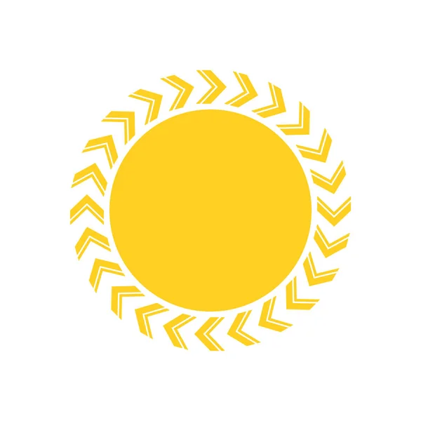 Yellow Sun burst icon or logo. Modern simple flat sunlight, sign. Business, internet concept. Trendy vector summer symbol. Logo Vector illustration isolated on white background. — Stock Vector